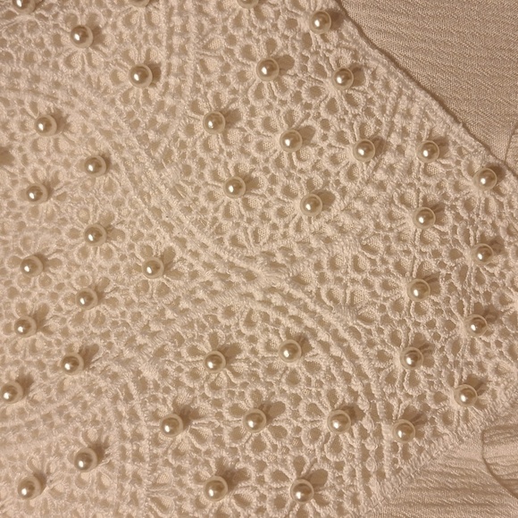 o Womens Cal Style White Stretch 3/4 Sleeve Plus Size Top 2X - Picture 2 of 6